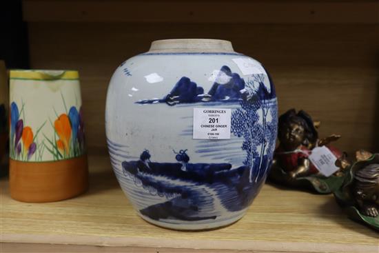 A Chinese blue and white ginger jar,18th century Height 23cm
